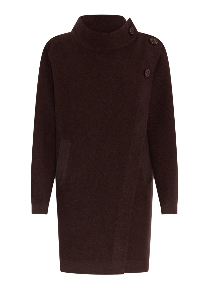 Wyatt Boiled Wool Coat - chocolate Coats &amp; Jackets POL