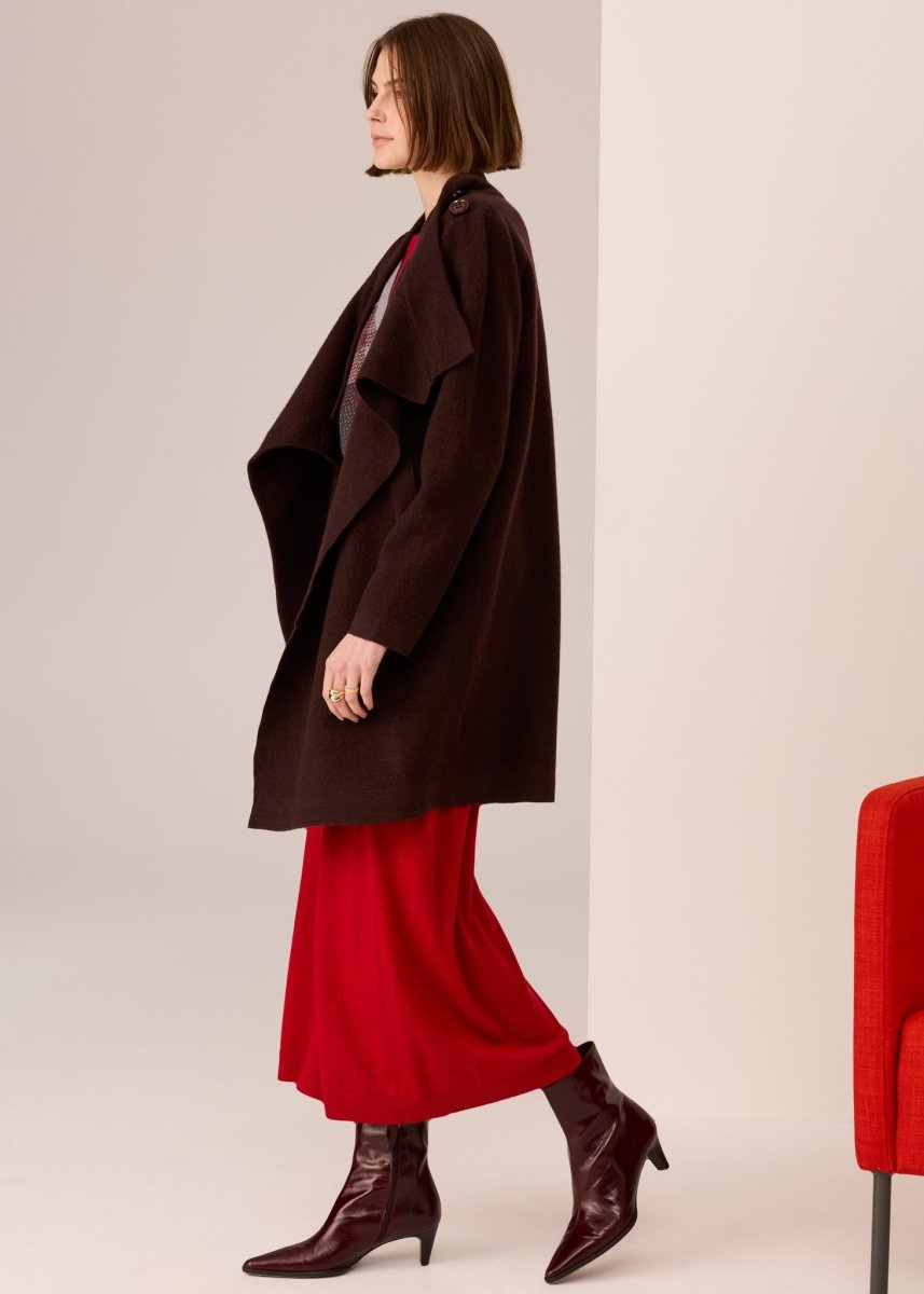 Wyatt Boiled Wool Coat - chocolate Coats &amp; Jackets POL