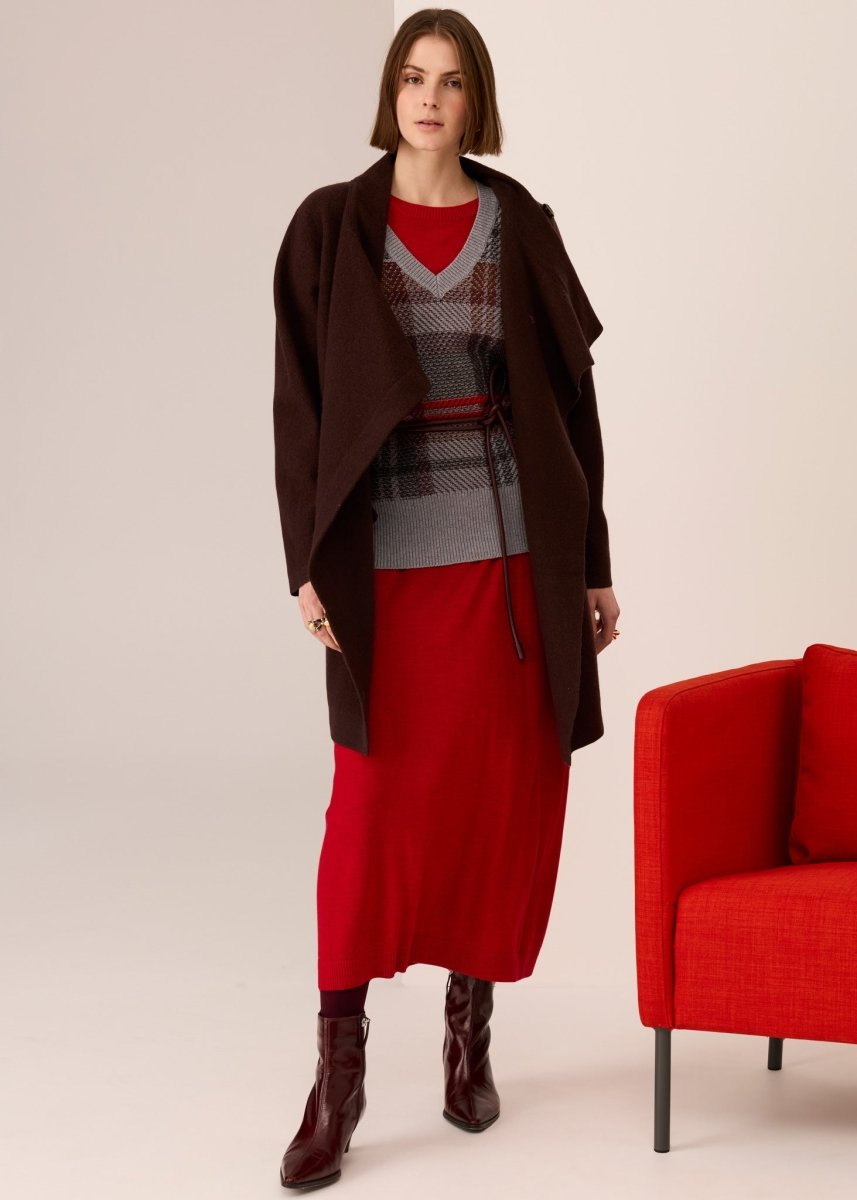 Wyatt Boiled Wool Coat - chocolate Coats &amp; Jackets POL