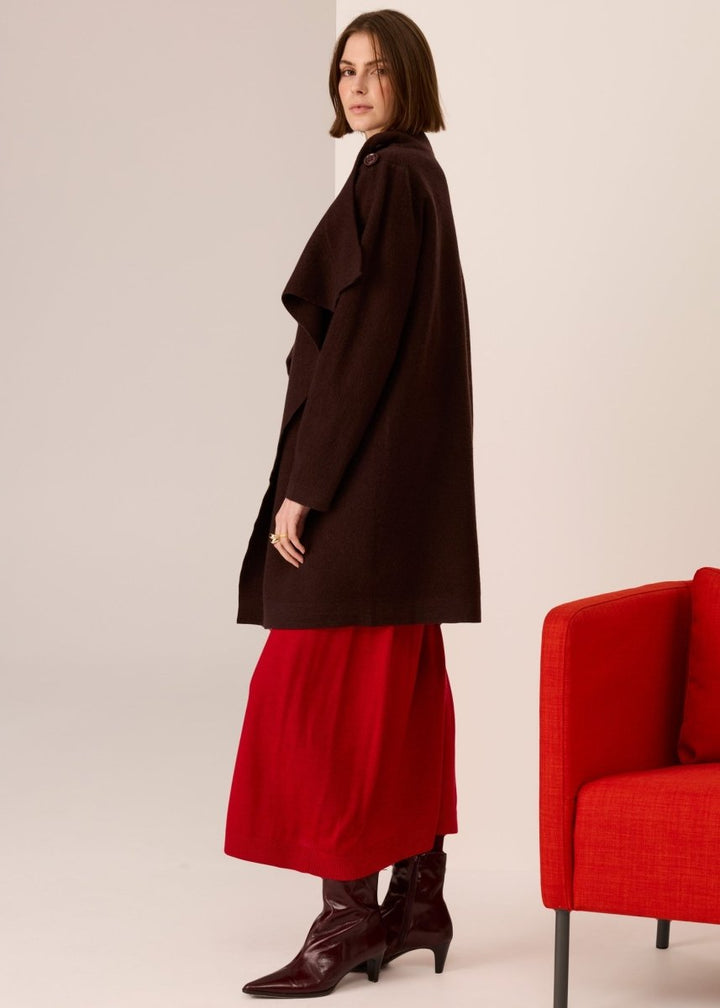 Wyatt Boiled Wool Coat - chocolate Coats &amp; Jackets POL