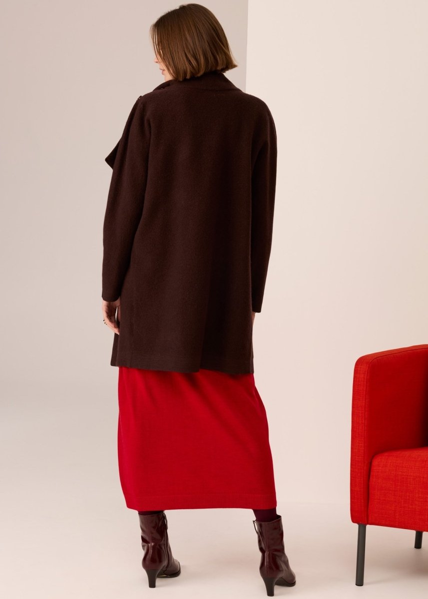 Wyatt Boiled Wool Coat - chocolate Coats &amp; Jackets POL