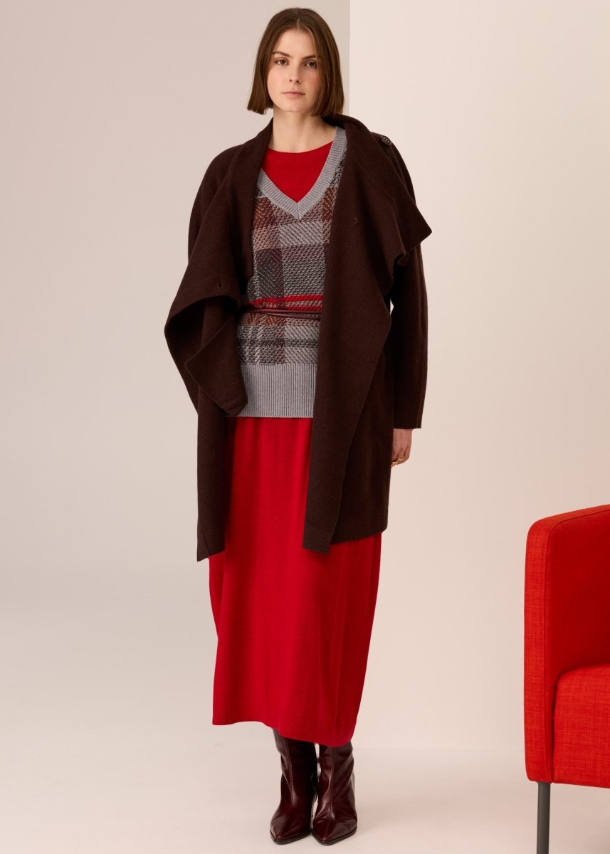 Wyatt Boiled Wool Coat - chocolate Coats & Jackets POL