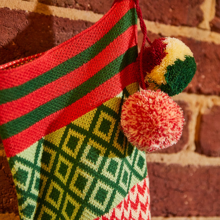 Palmina Knitted Stocking - Crimson