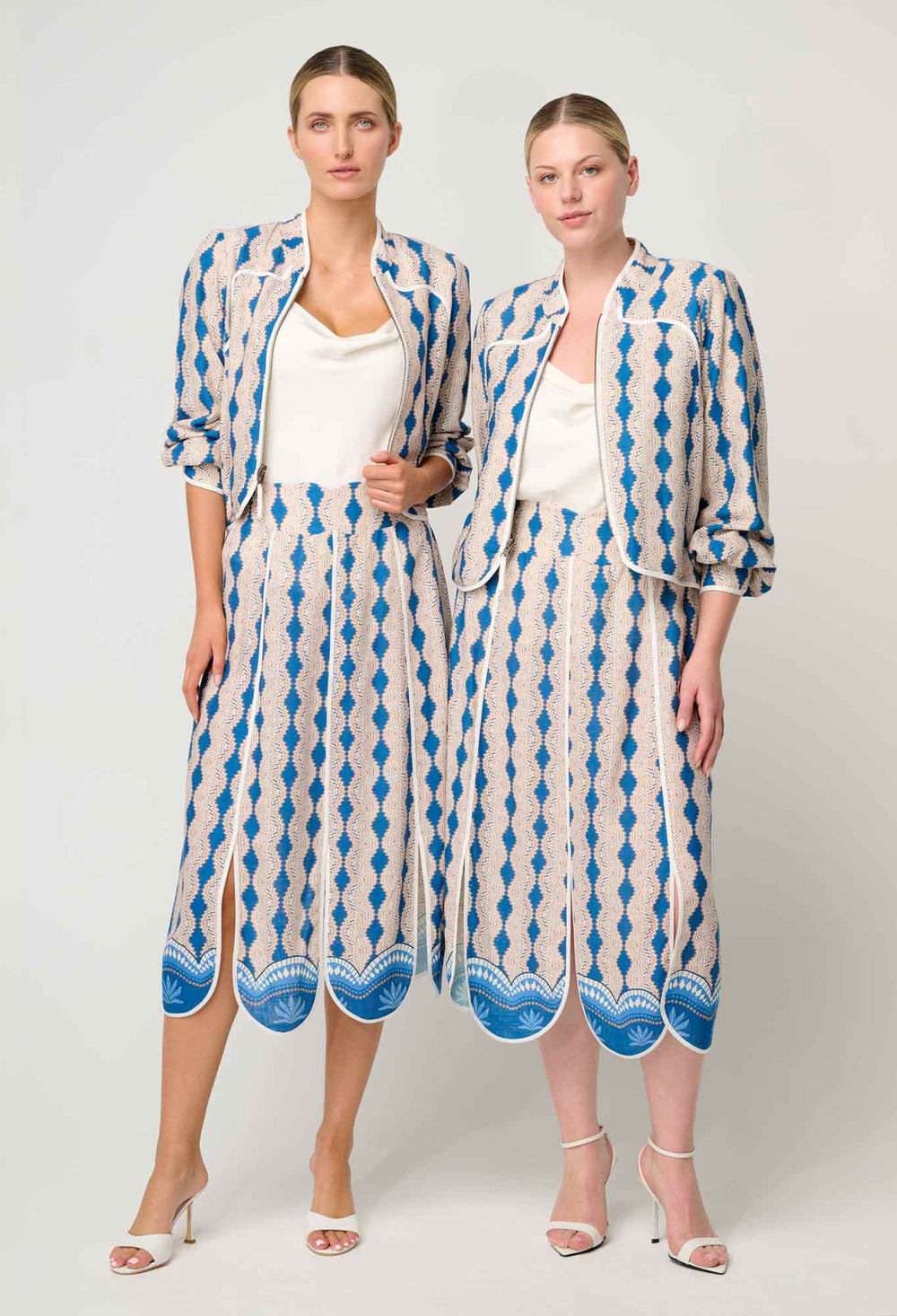 Yasmin Linen Viscose Skirt in Marrakech Topaz - Stanleyandstone