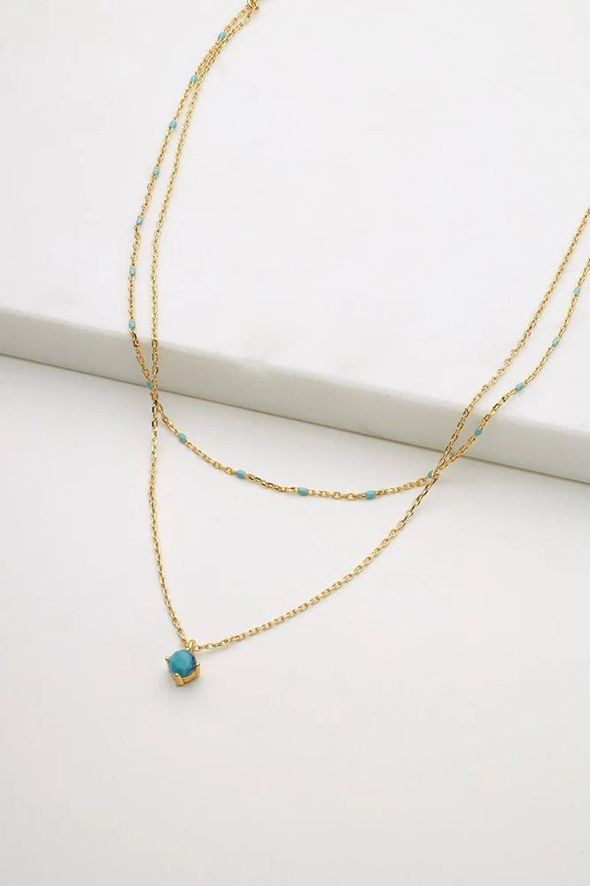 Zafino Layered Blue mini necklace Necklace Zafino Jewellery