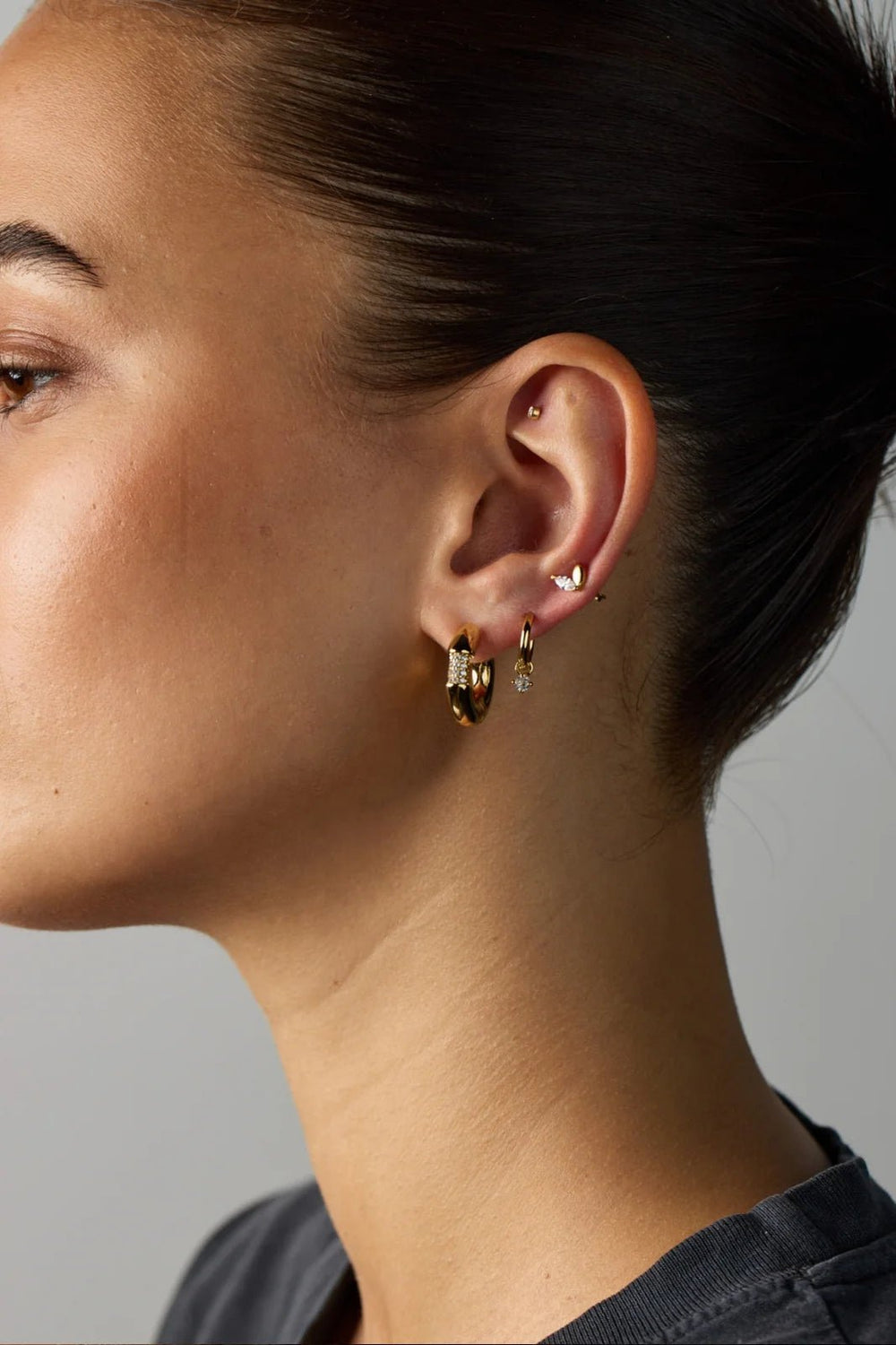 Zafino Star and moon stud earing - 925 sterling silver - gold earing Zafino Jewellery