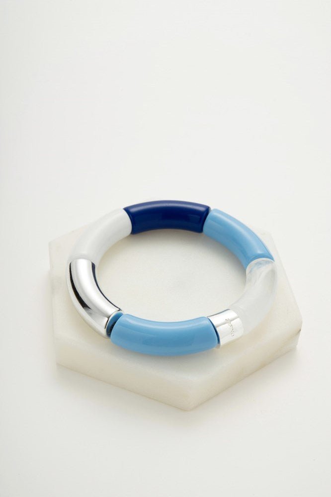 Zafino Tube Bangle - blue / silver bracelet Zafino Jewellery