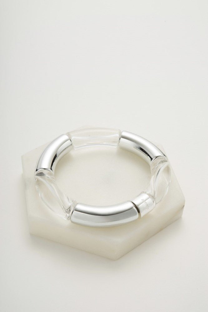 Zafino Tube Bangle - Clear / Silver bracelet Zafino Jewellery