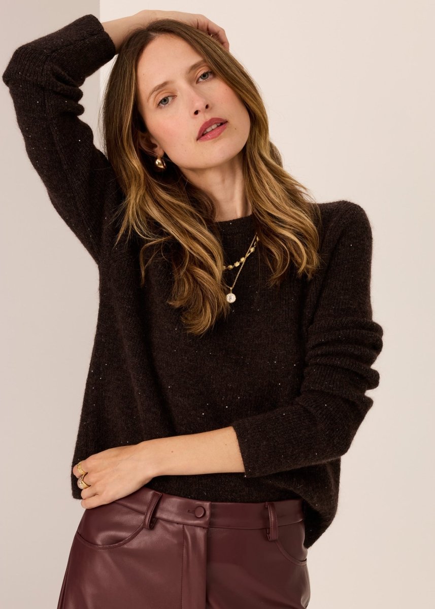 Zane Baby Sequin Knit - Chocolate knit POL