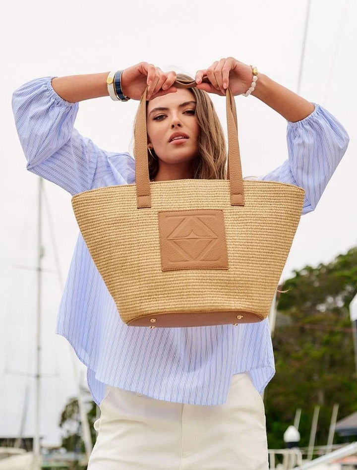 Zanzibar Palma Tote - Tan Tote zjoosh