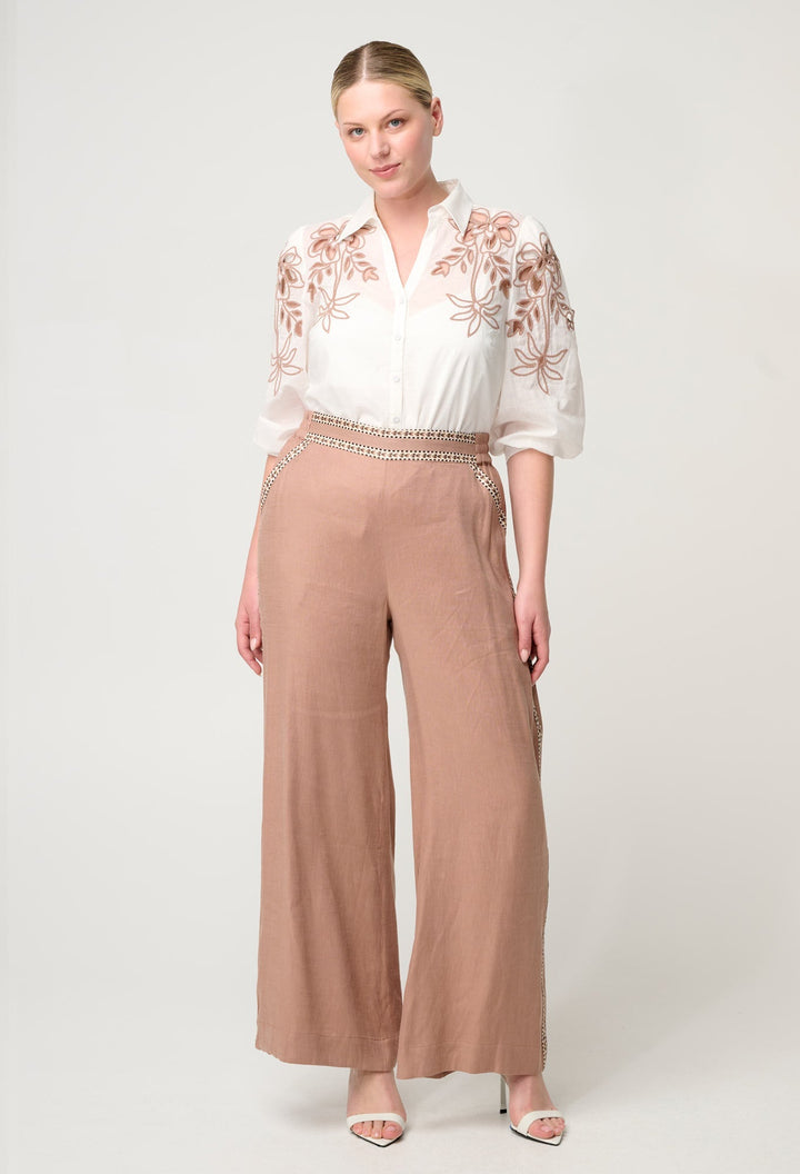 Zara Linen Viscose Pant in Dune - Stanleyandstone