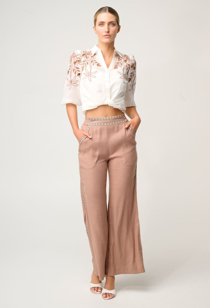 Zara Linen Viscose Pant in Dune - Stanleyandstone