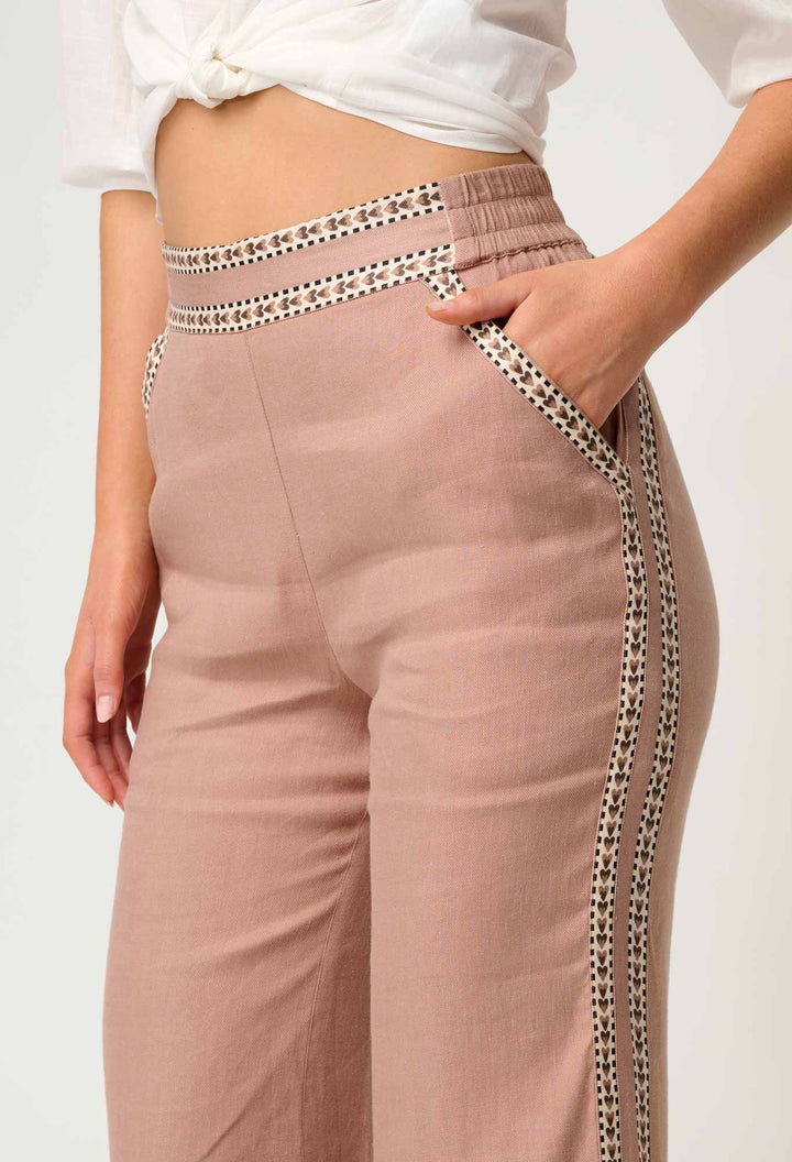 Zara Linen Viscose Pant in Dune - Stanleyandstone