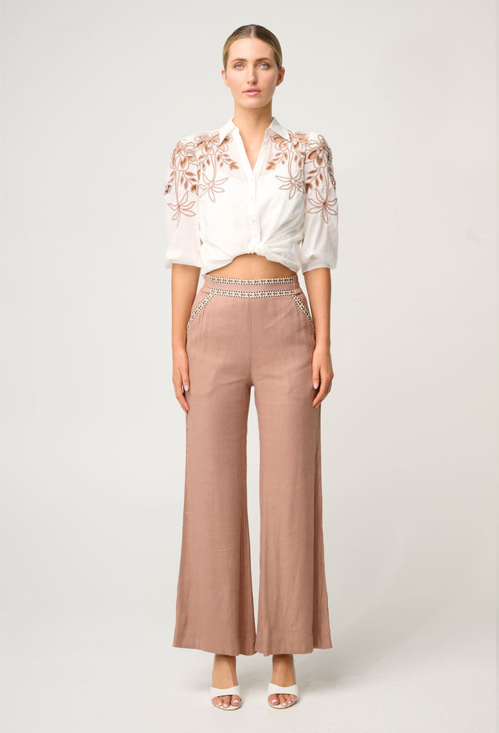 Zara Linen Viscose Pant in Dune - Stanleyandstone