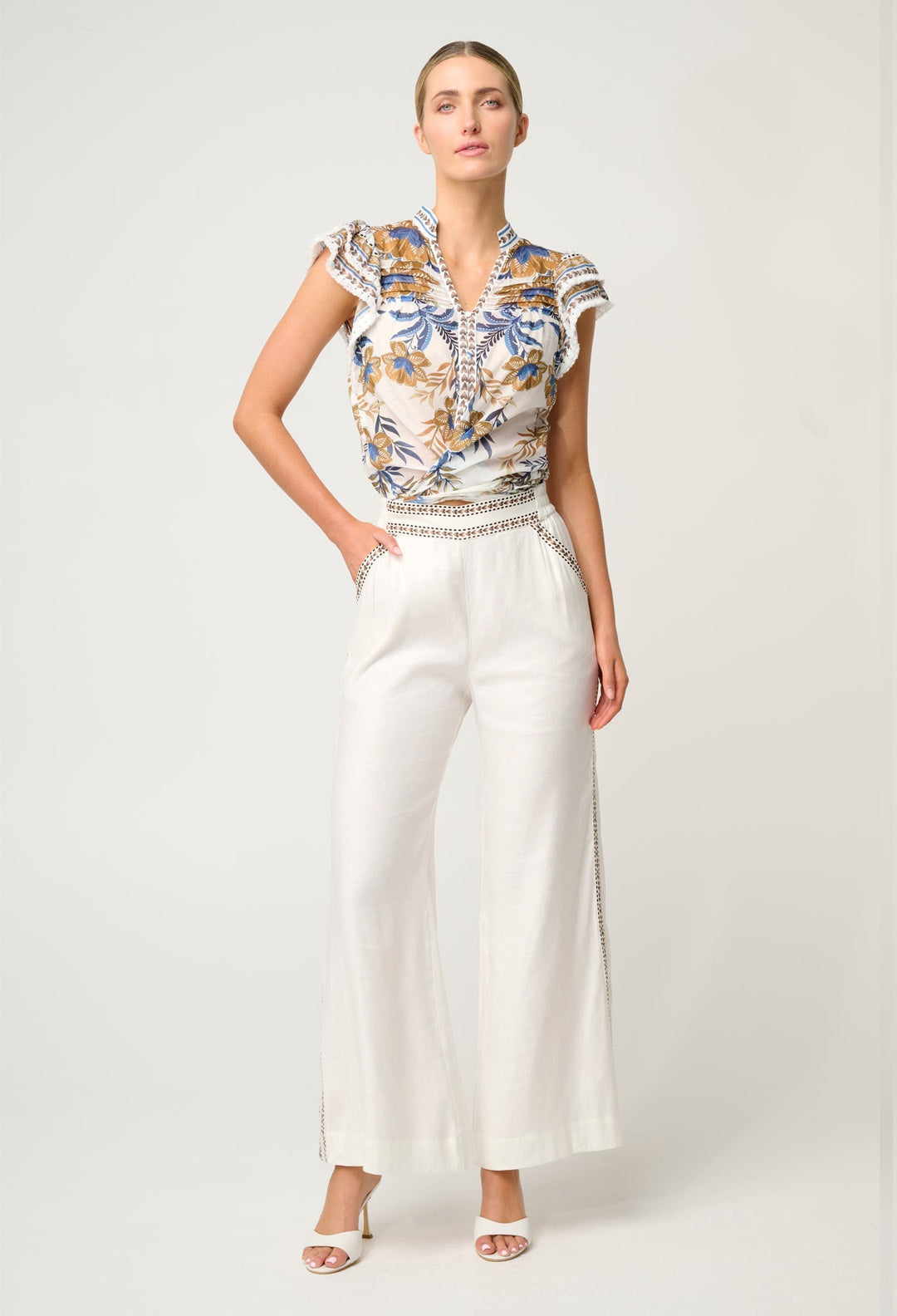 Zara Linen Viscose Pant in Ivory - Stanleyandstone