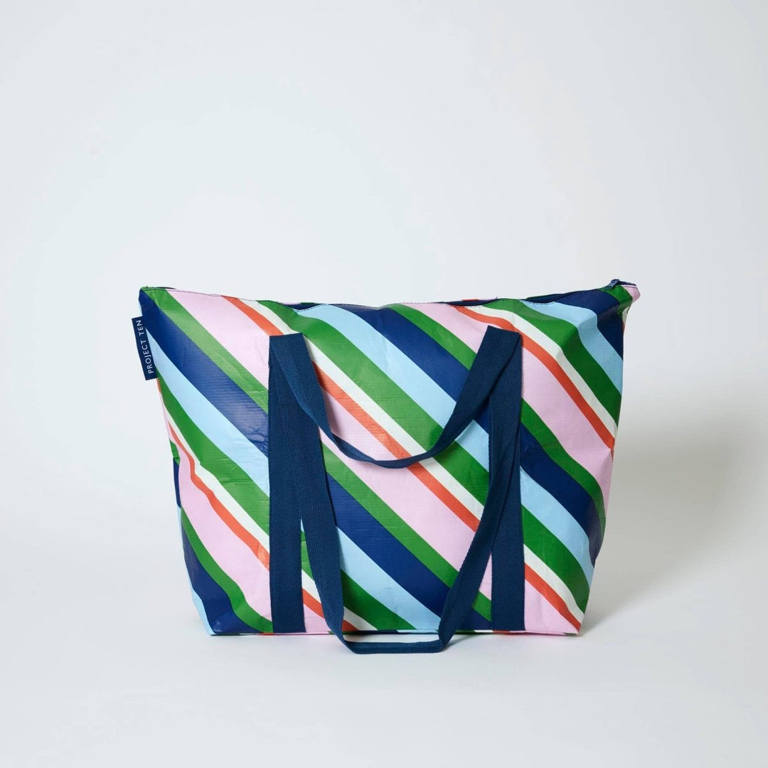 Zip Medium Tote – Rugby Stripe Project Ten Pty Ltd