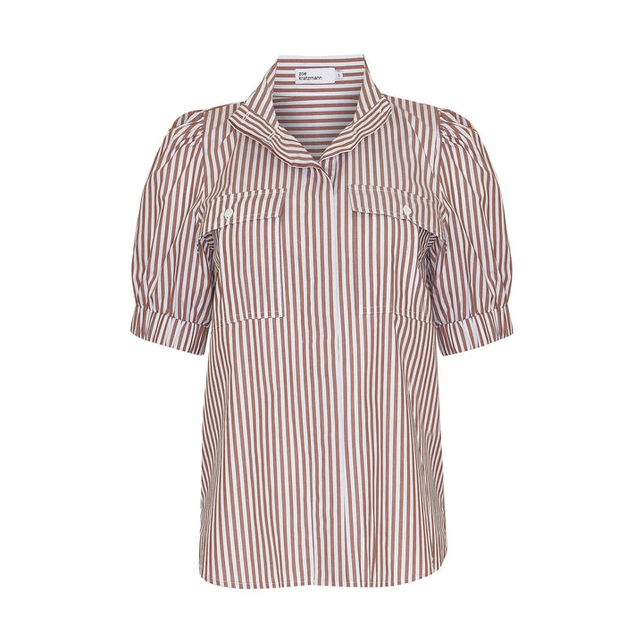Zoe Kratzmann Allot Top - Mocha Stripe blouse Zoe Kratzmann