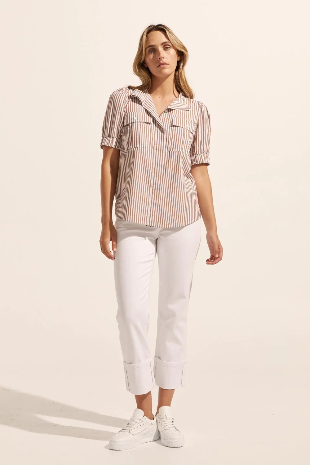 Zoe Kratzmann Allot Top - Mocha Stripe blouse Zoe Kratzmann