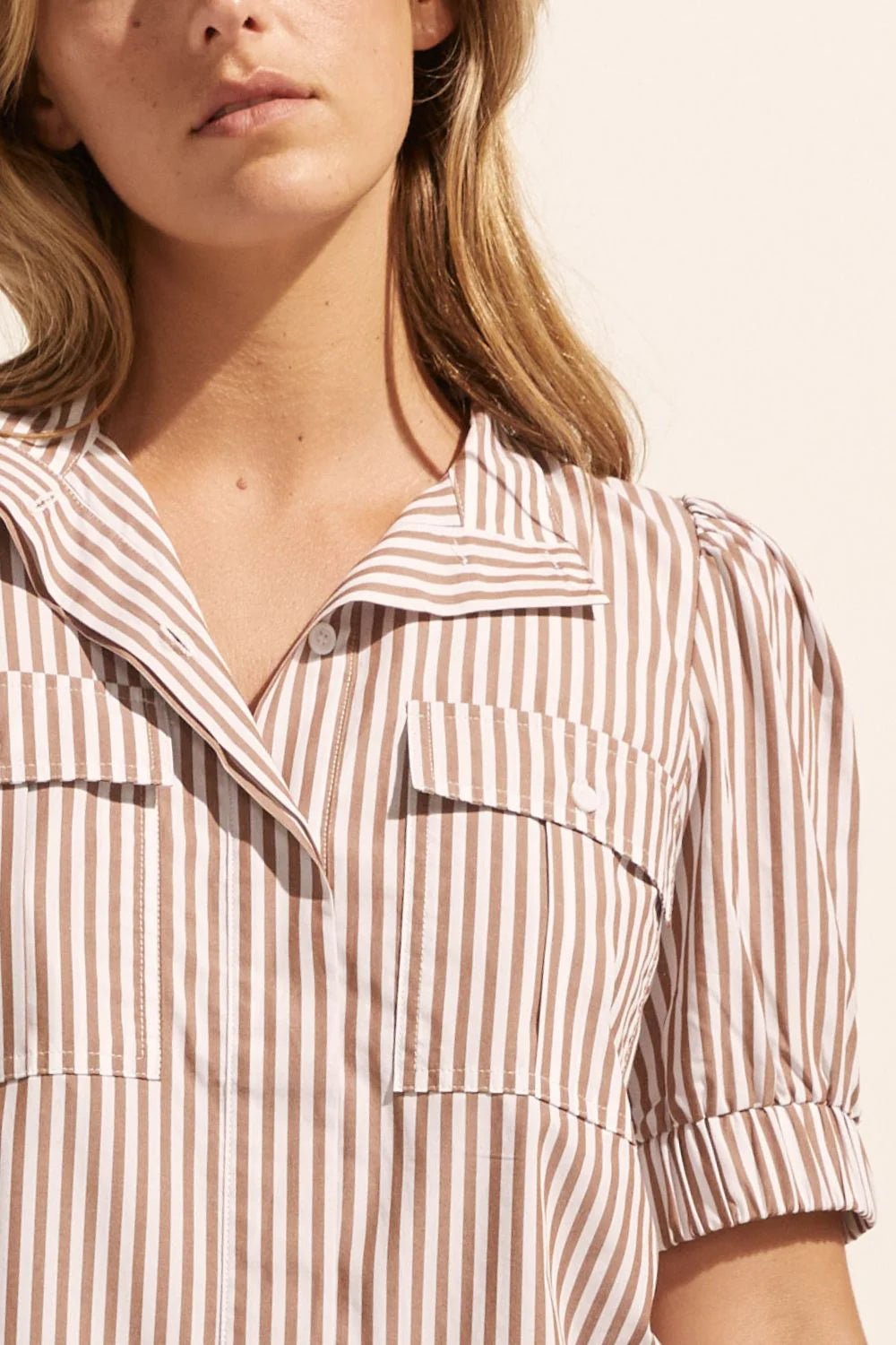 Zoe Kratzmann Allot Top - Mocha Stripe blouse Zoe Kratzmann