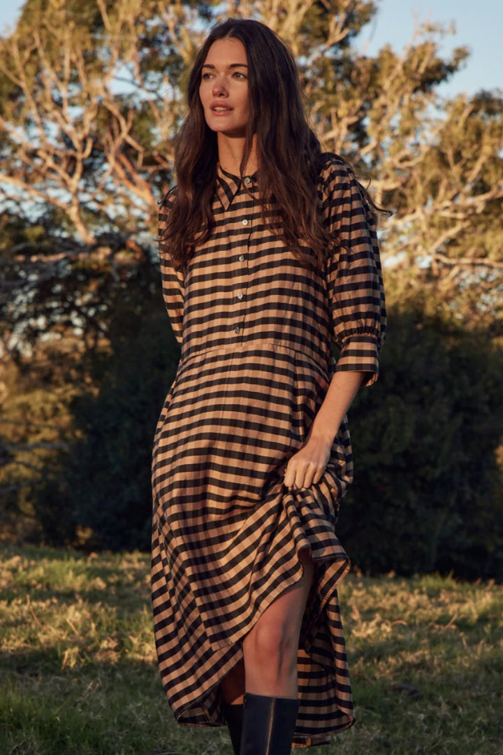 Zoe Kratzmann Befit Dress - Toffee black check Dresses Zoe Kratzmann