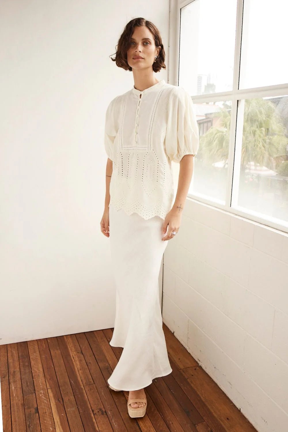 Zoe Kratzmann Gleam Top - Cream Broderie blouse Zoe Kratzmann
