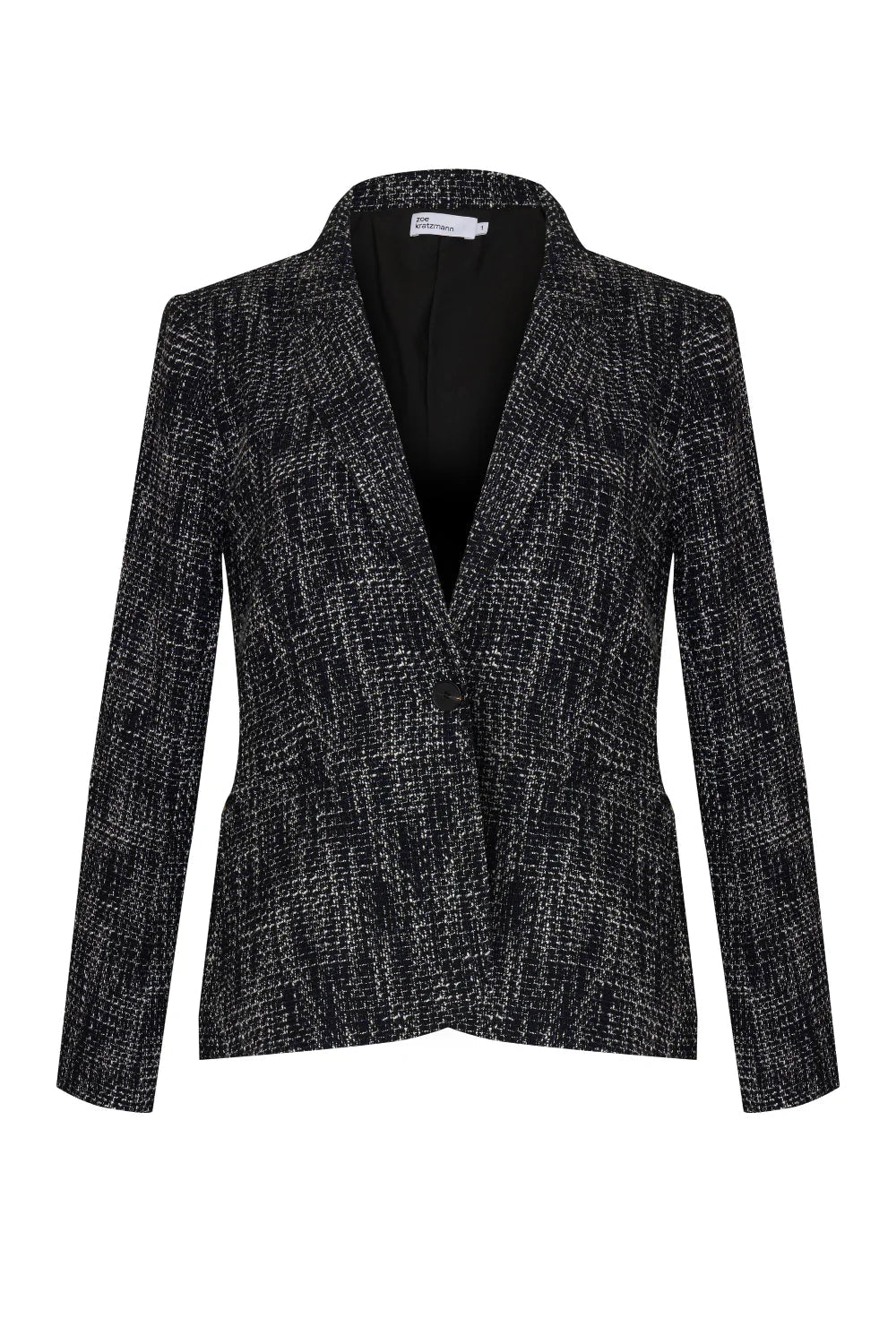 Zoe Kratzmann Poise Jacket - Black / White Boucle Jacket Zoe Kratzmann