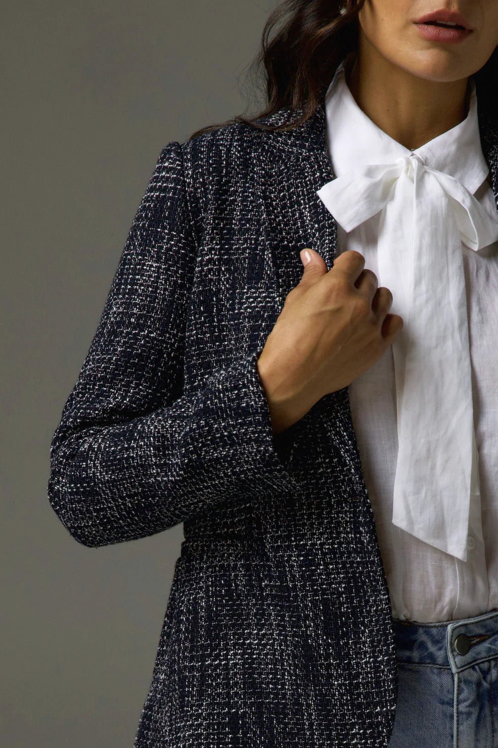 Zoe Kratzmann Poise Jacket - Black / White Boucle Jacket Zoe Kratzmann