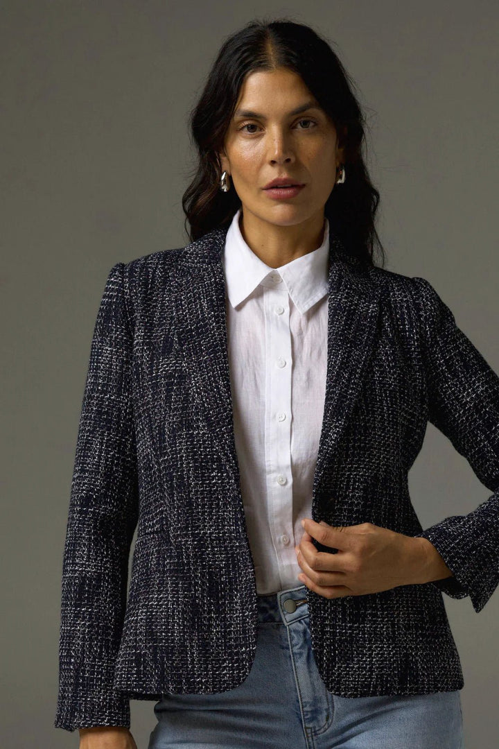 Zoe Kratzmann Poise Jacket - Black / White Boucle Jacket Zoe Kratzmann