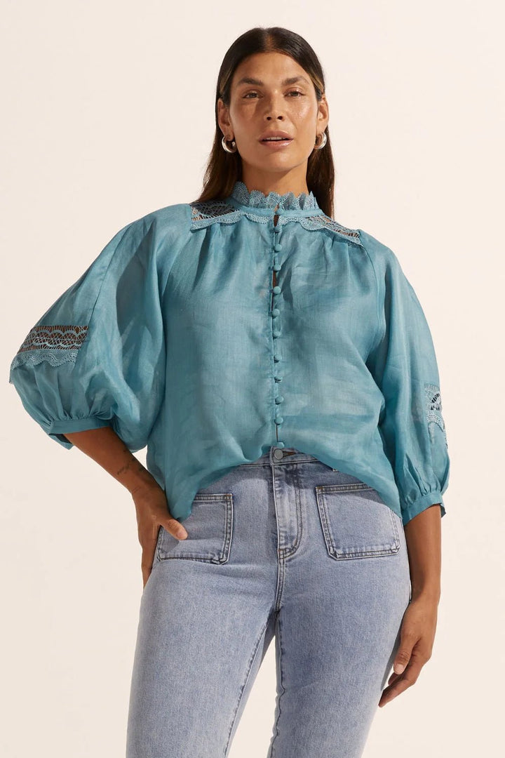 Zoe Kratzmann Quell Top - Seablue blouse Zoe Kratzmann
