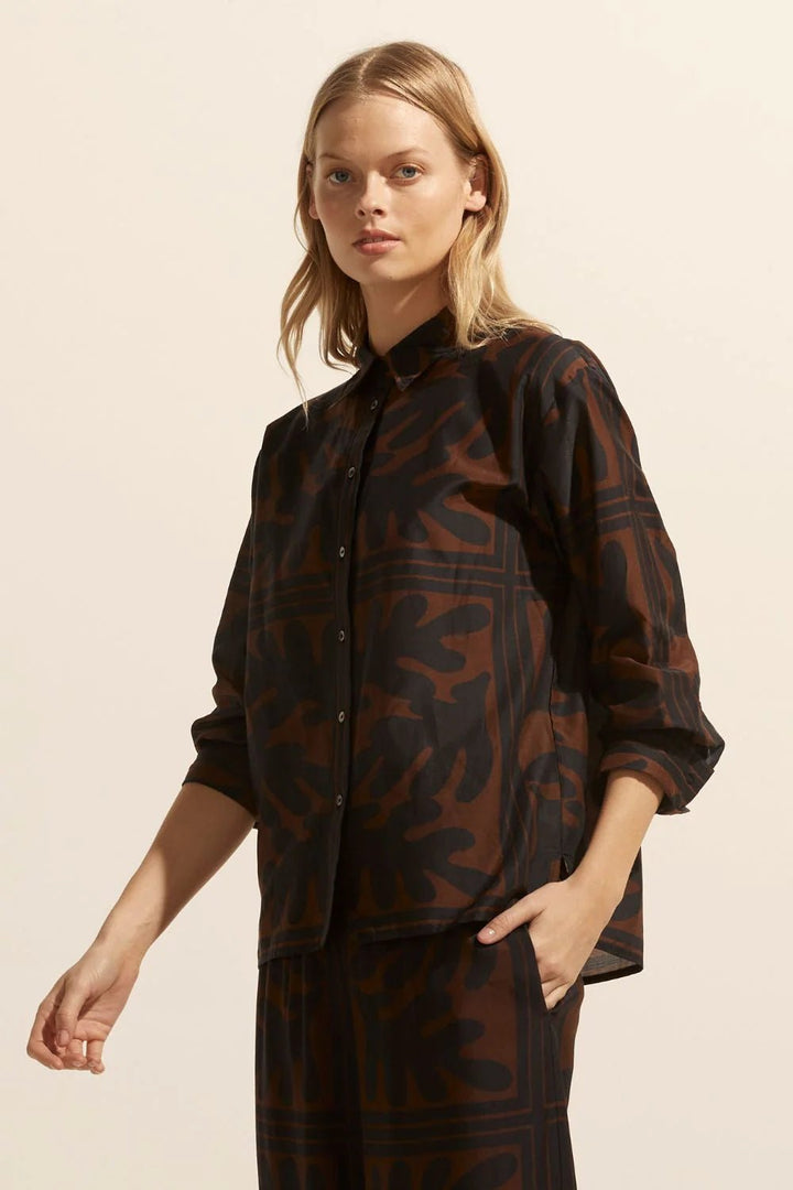 Zoe Kratzmann Reflex Top - Choc Frond blouse Zoe Kratzmann