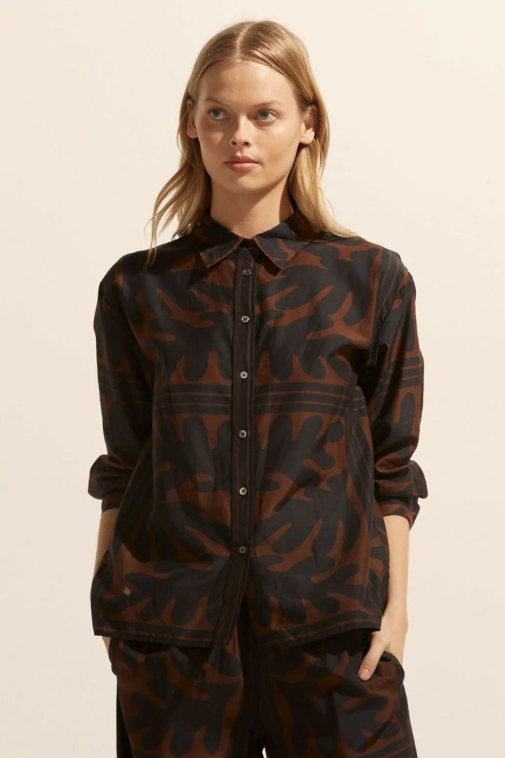 Zoe Kratzmann Reflex Top - Choc Frond blouse Zoe Kratzmann