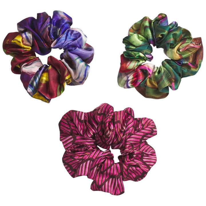 Zoi Silk Scrunchie Set Sage &amp; Clare