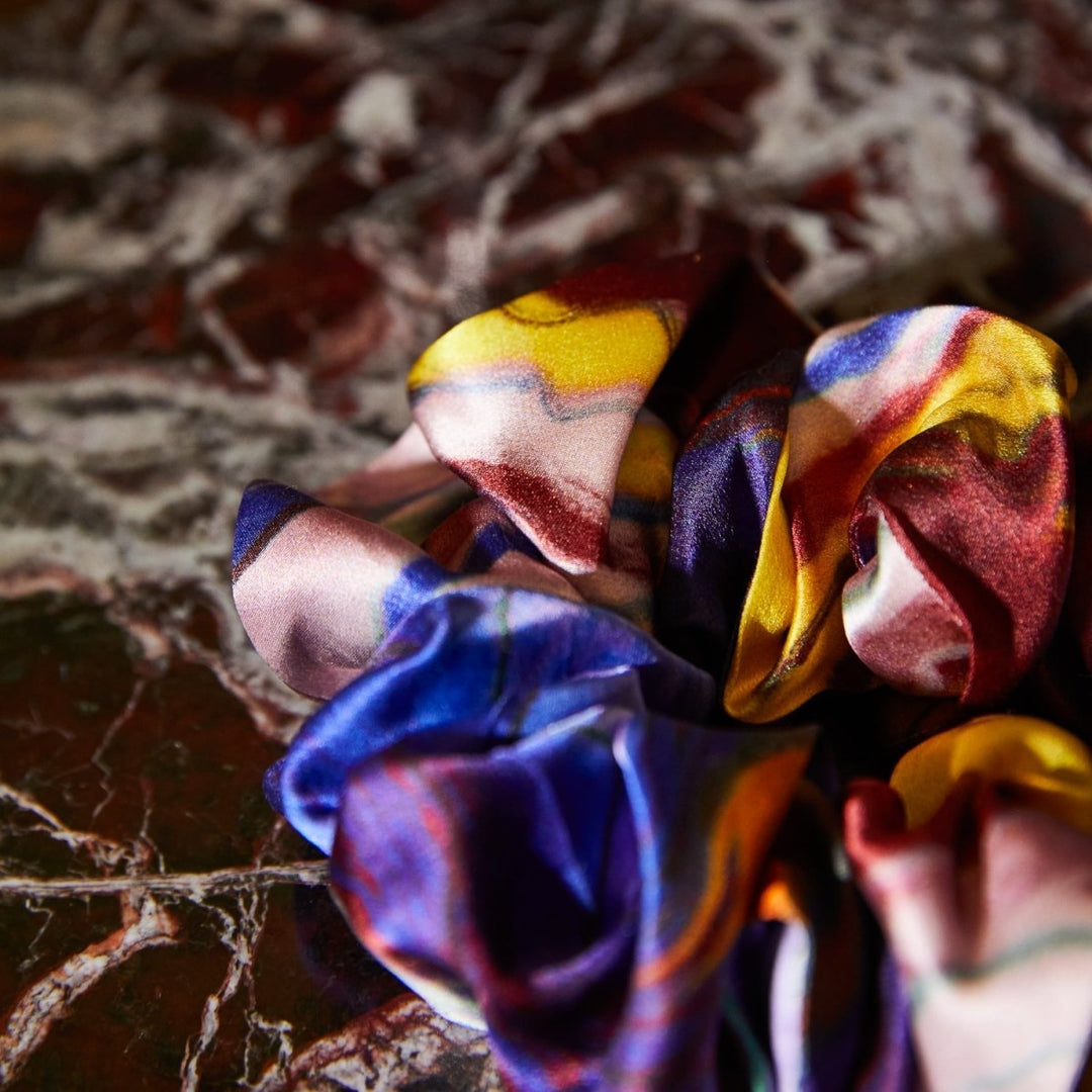 Zoi Silk Scrunchie Set Sage &amp; Clare