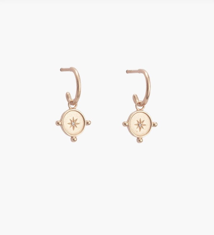 Voyager Coin Hoops Rose Gold Jewelery Kirstin Ash Rose Gold  