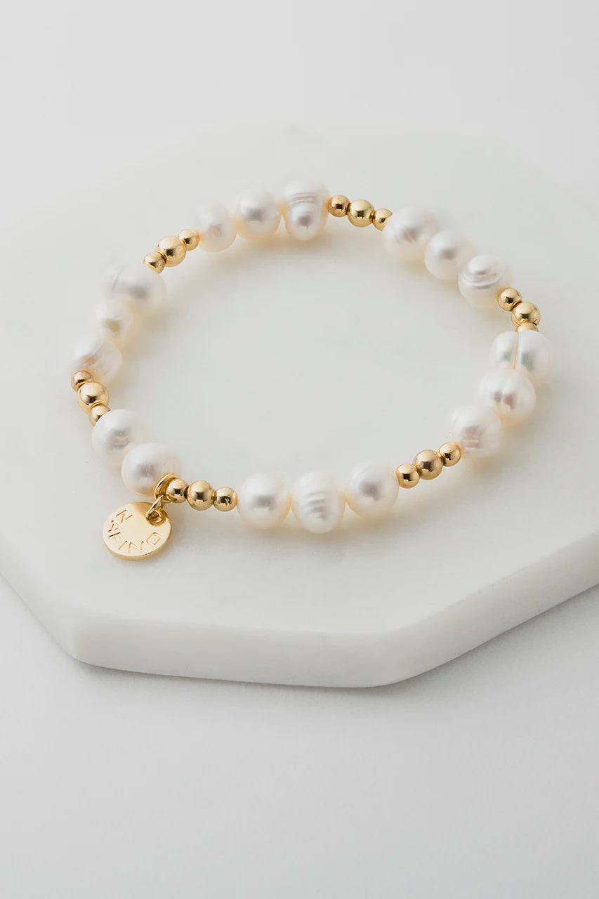 Pearl and Bead Bracelet - Gold bracelet Zafino Jewellery   