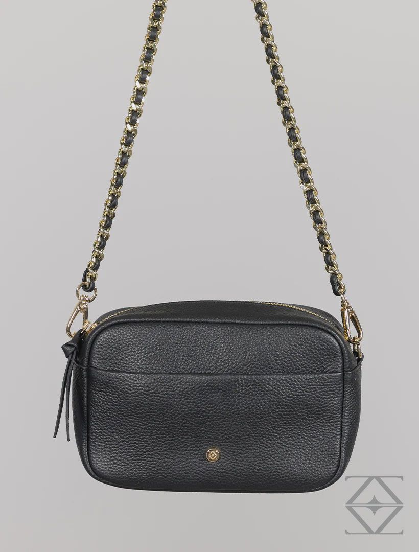 Candice Cross Body Leather Bag - Black Bags zjoosh   
