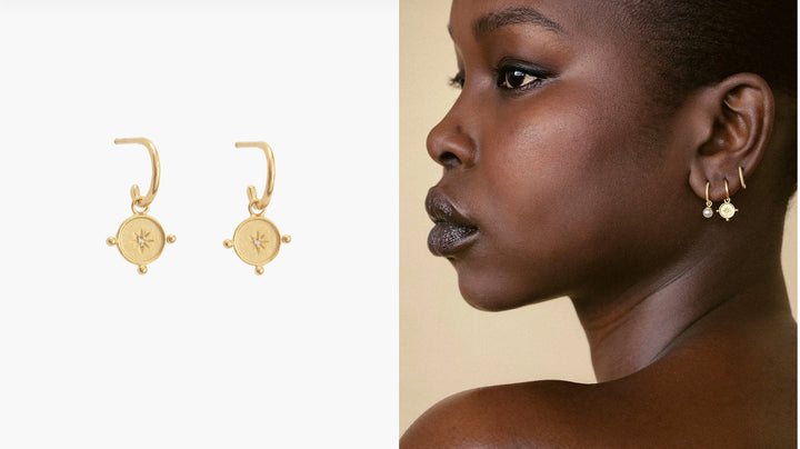 Voyager Coin Hoops Rose Gold Jewelery Kirstin Ash   