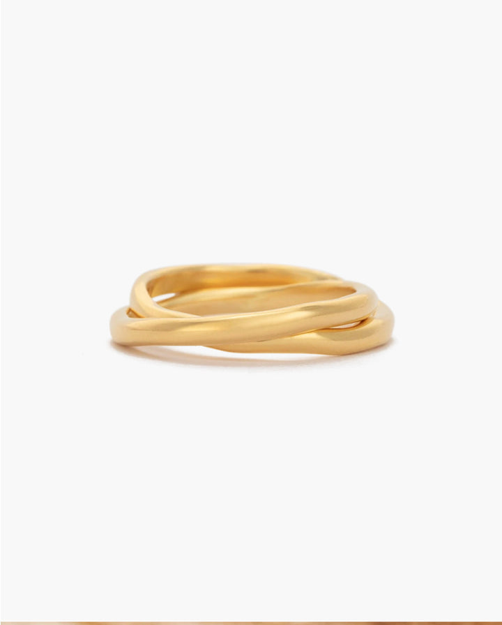 BOTANICA DOUBLE RING (18K-GOLD-PLATED) Jewelery Kirstin Ash   