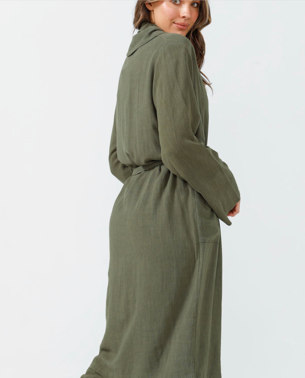 Stay at Home Winter Set Robe - Olive sleepwear Homelove   