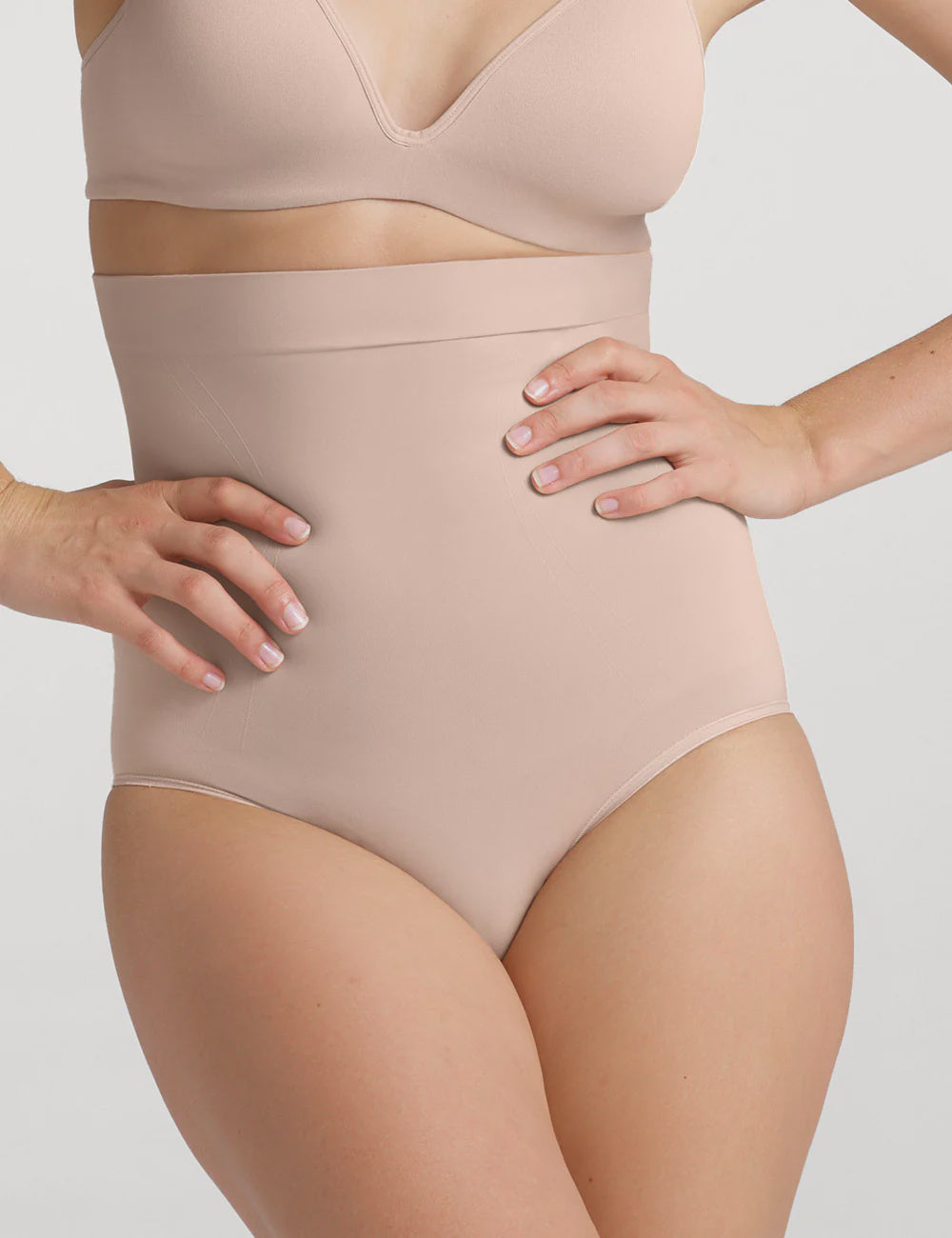 Powerlite High Waisted Brief- Rose Beige Undergarments Ambra   