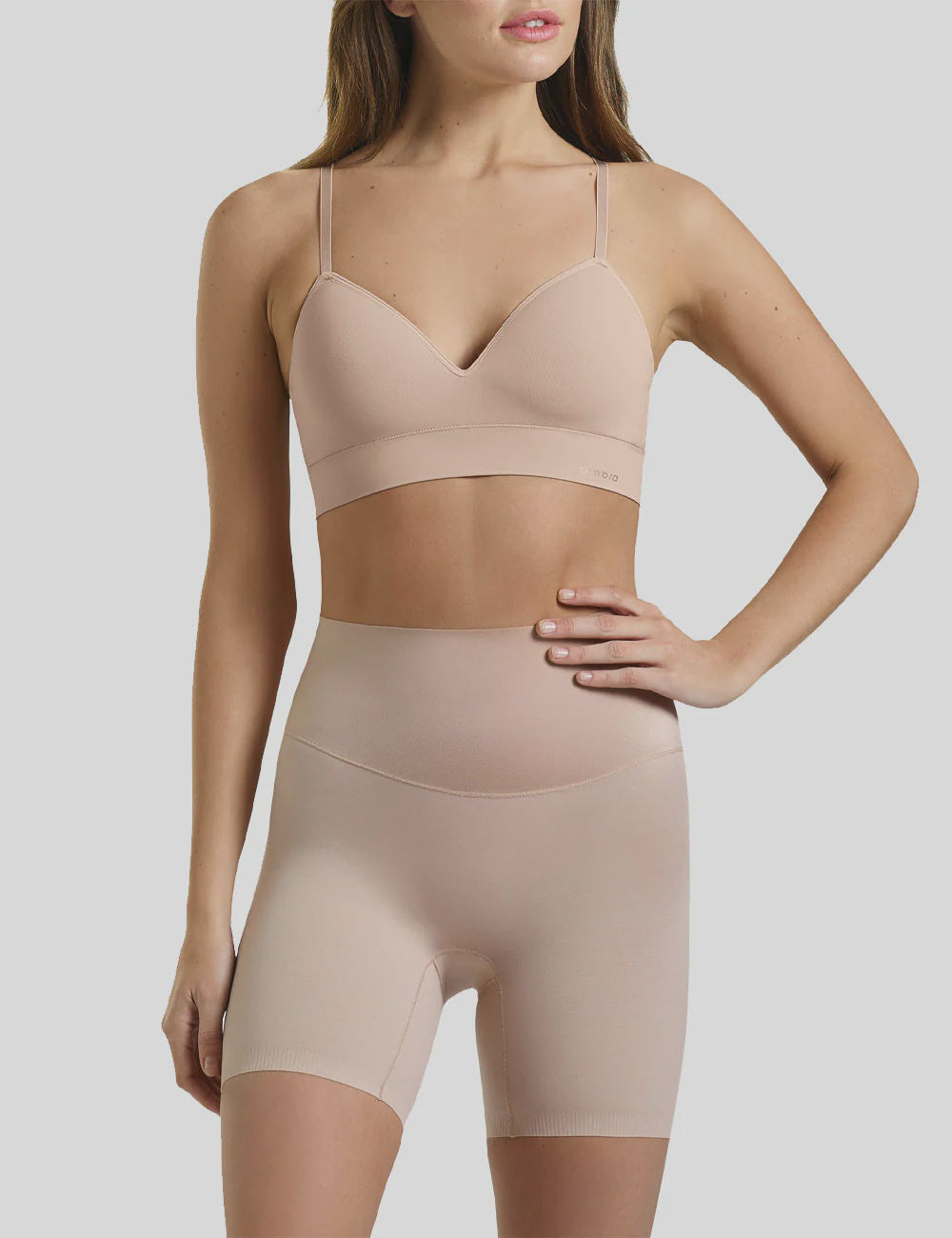 Ambra Micro Grip Shorts - Rose Undergarments Ambra   