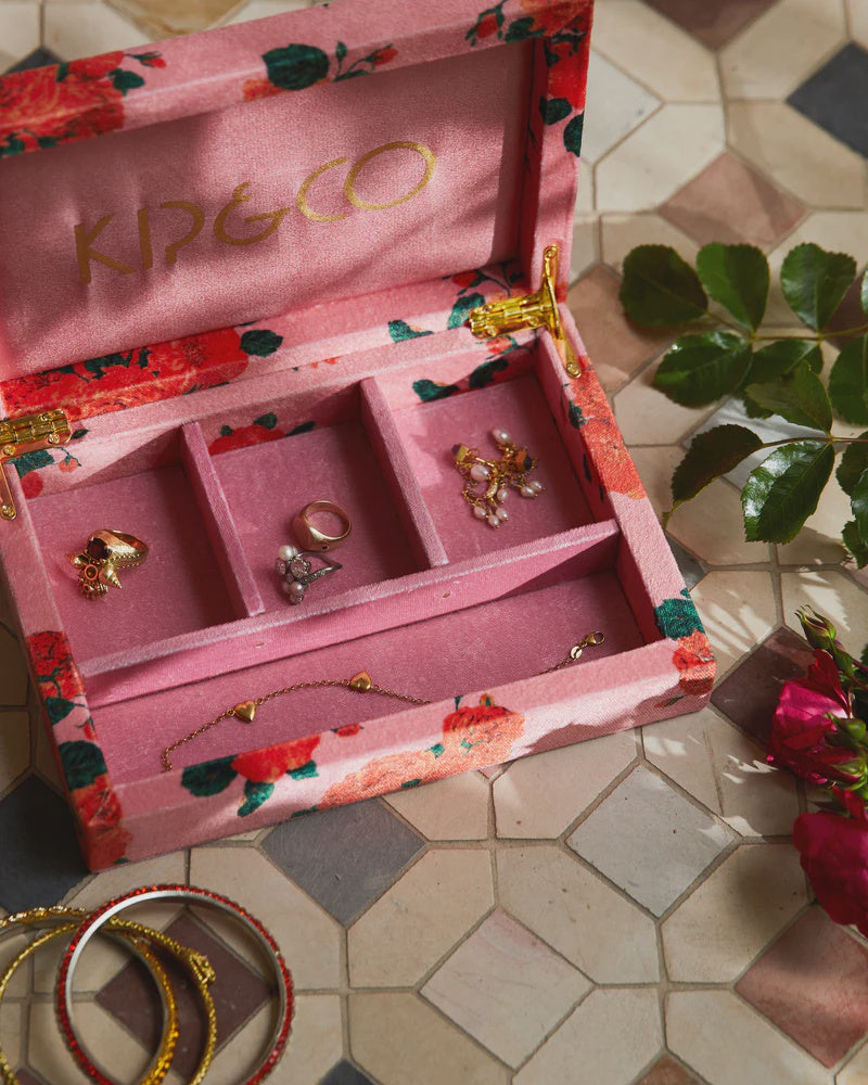 Rosie Posie Small Velvet Jewellery Box jewellery box Kip & Co   
