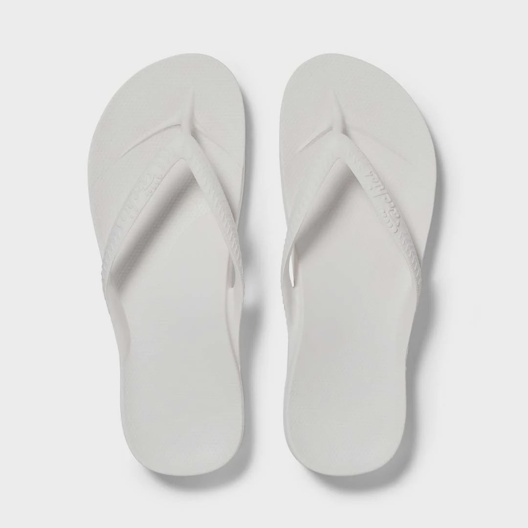 Archies Arch Support Thongs - White Shoes Archies   