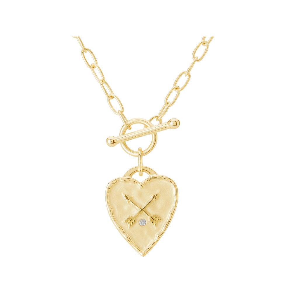 Murkani Heart Fob Necklace - 18KT Yellow Gold 50cm Necklaces Murkani Jewellery   