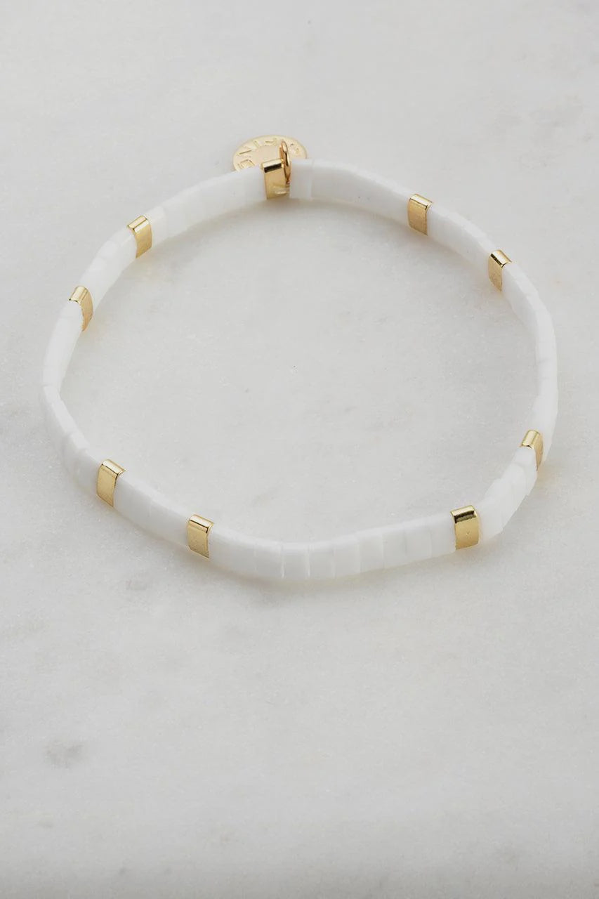 tile bracelet white bead General Zafino Jewellery   