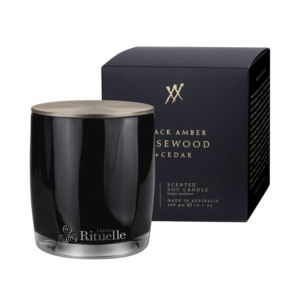 Soy Candles - Black Amber, Rosewood and Cedar Candles Urban Rituelle   