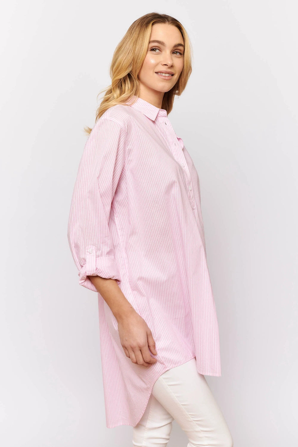 Alessandra Overshirt - Pink Stripe Shirts Alessandra   