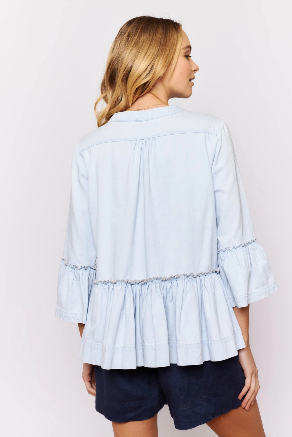 Temptress Top - Pale Blue Denim blouse Alessandra   