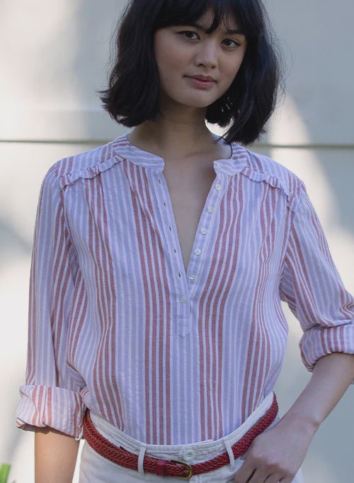 Amelie with Frill Lilac Blouse blouse Marie Louise De Monteray