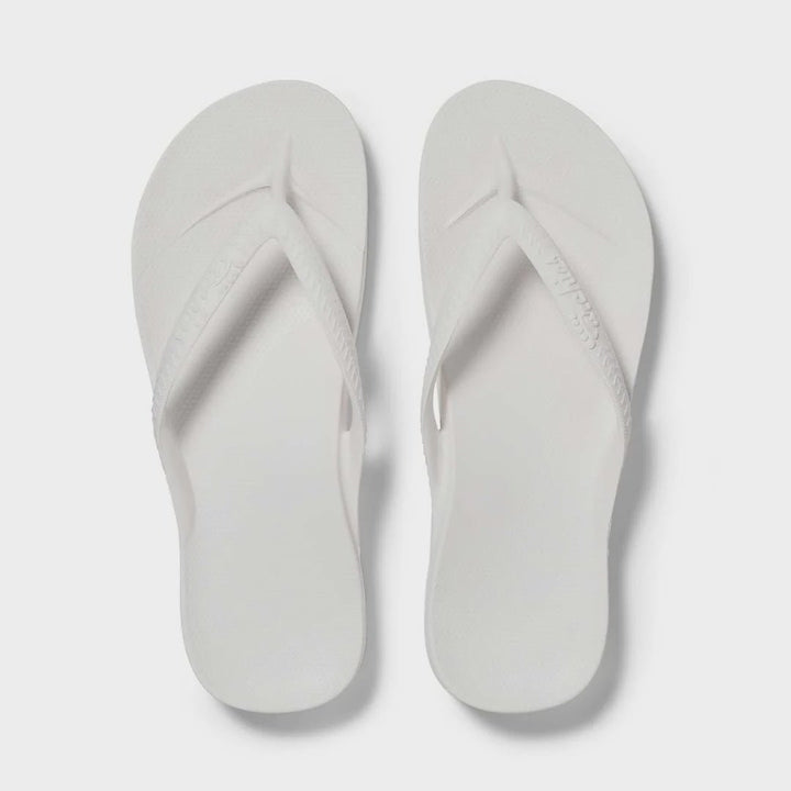 Archies Arch Support Thongs - White Shoes Archies